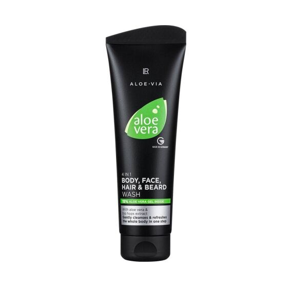 Żel Pod Prysznic Dla Mężczyzn Lr Aloe Vera 4w1 oczyszcza brodę, włosy, twarz i ciało
