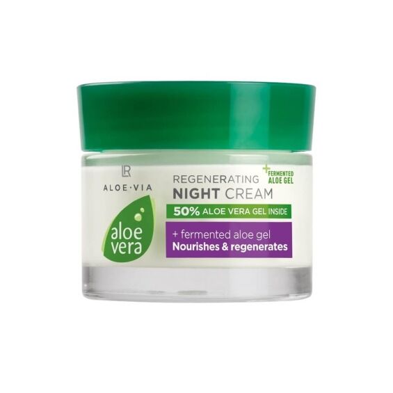 Aloe Vera Regenerujący krem na noc z fermentowanym żelem aloesowym dla większego nawilżenia