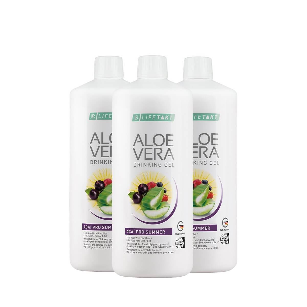 Bebida de Aloe Vera Acaí Pro com tripla proteção para o seu verão